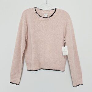 NWT Aspen Merino Wool Sweater Womens L Pale Pink
